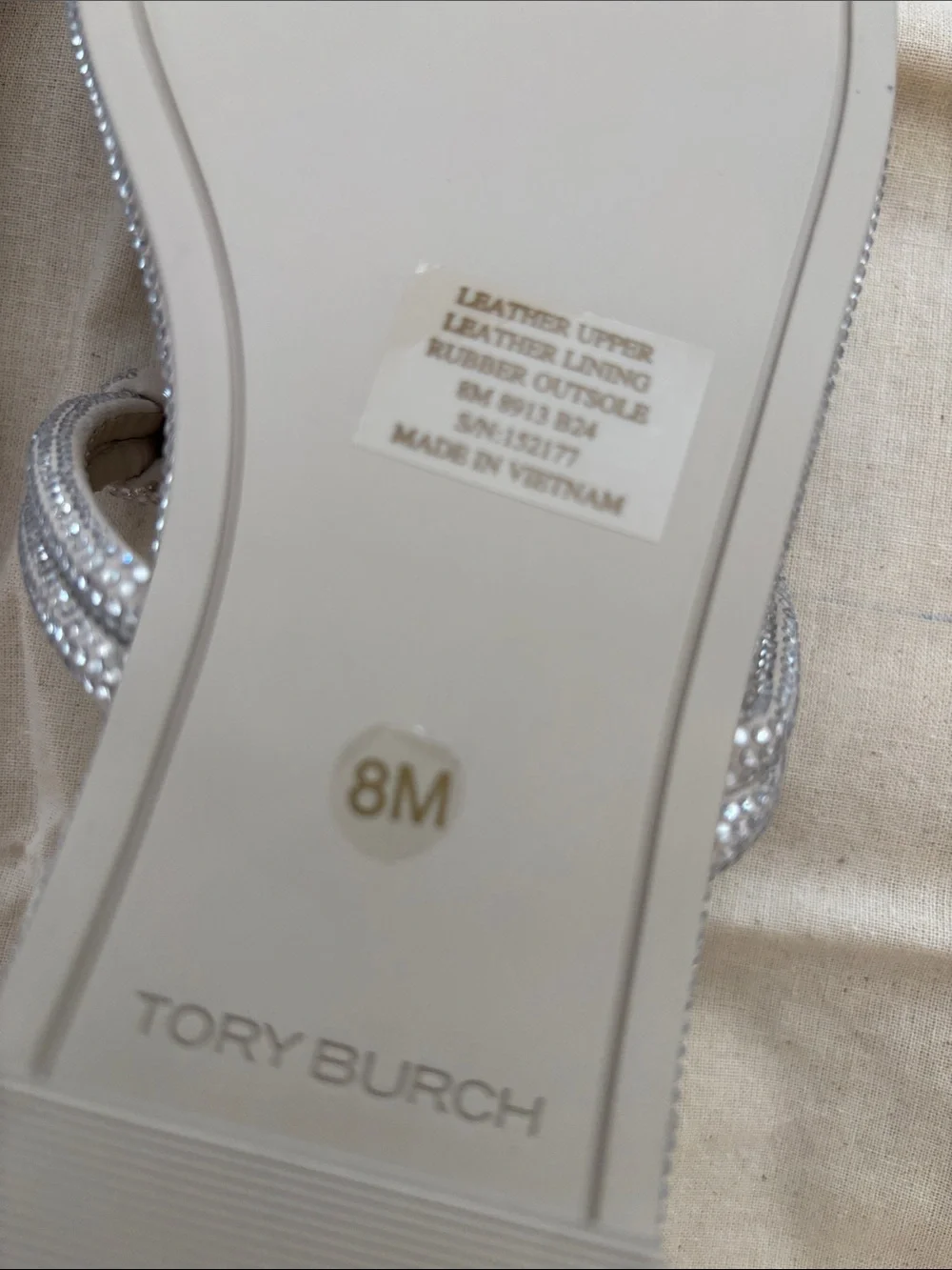 Tory Burch Miller Knotted Pave Embellished Crystal/Suede w/dustbag NIB - Picture 7 of 14